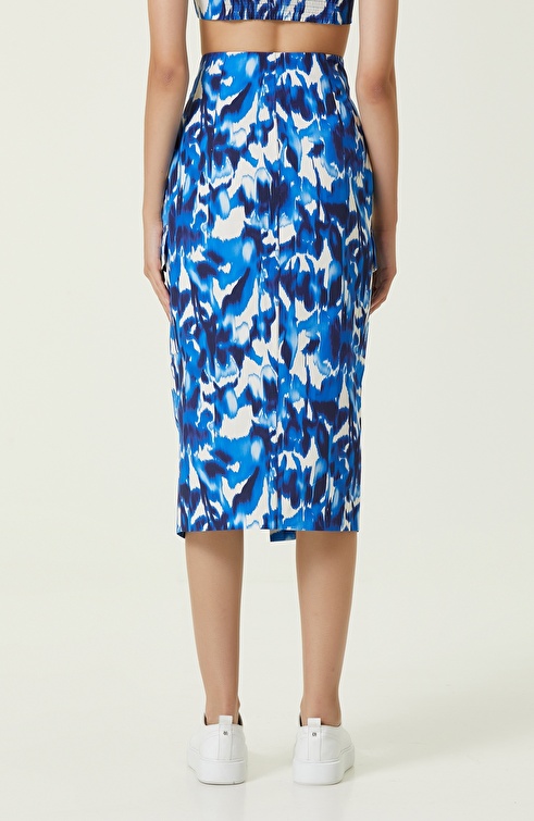 Sax Patterned Mid Skirt