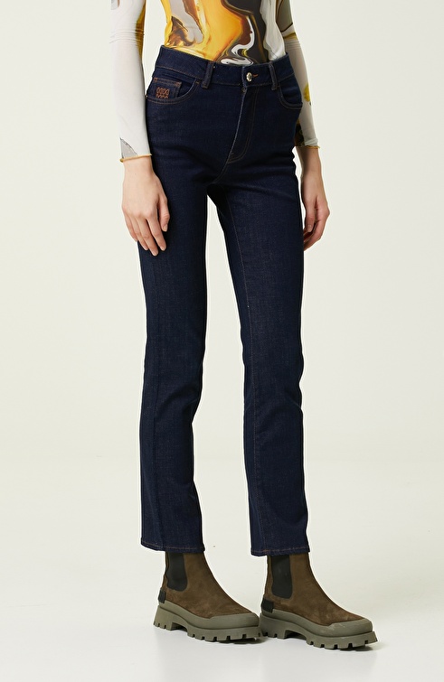 Navy Blue Denim Pants