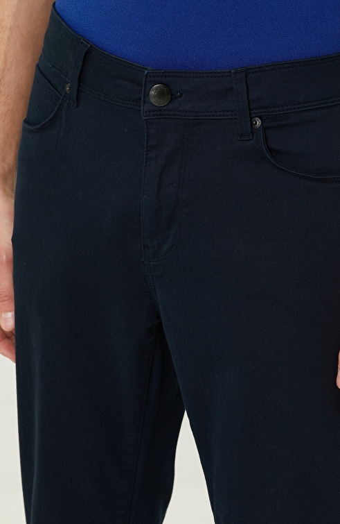 Navy Blue Slim Fit Casual Trousers