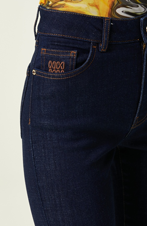 Navy Blue Denim Pants