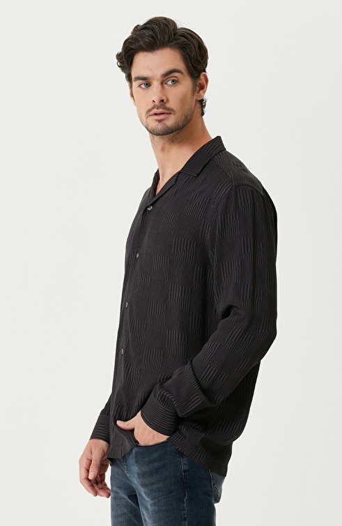 Slim Fit Black Shirt