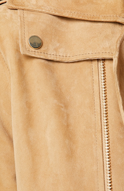 Camel Leather Coat