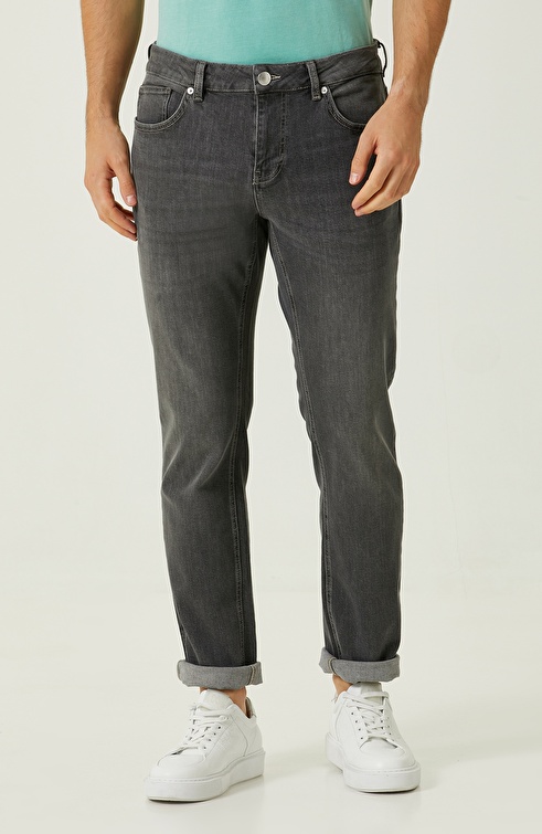 Slim Fit Gray Denim Pants