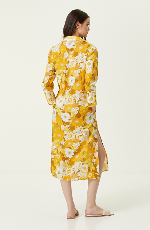 Yellow White Floral Pareo