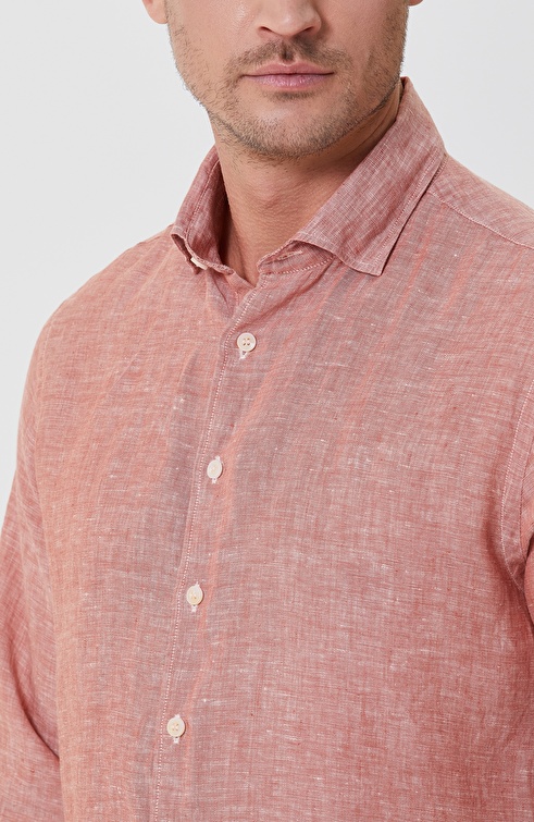 Comfort Fit Tile Linen Shirt