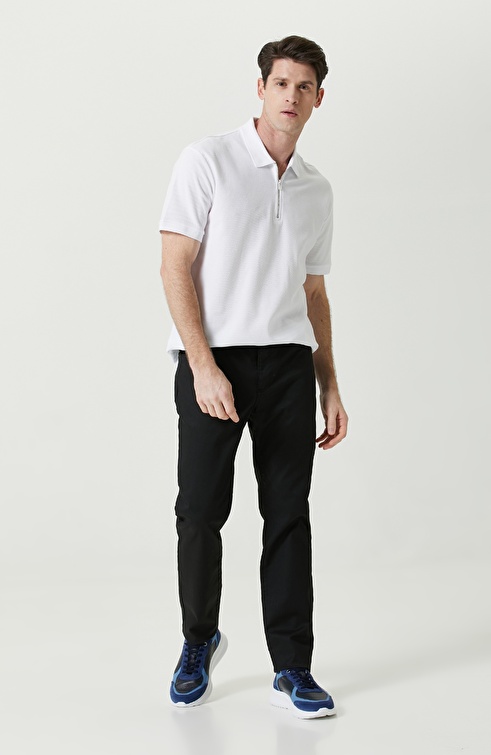 White Polo Neck T-Shirt