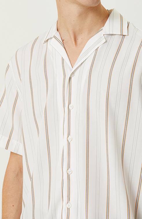 White Striped Short Sleeve Shirt