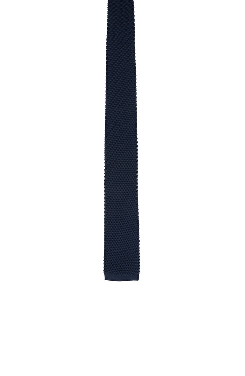 Navy Blue Knit Textured Tie