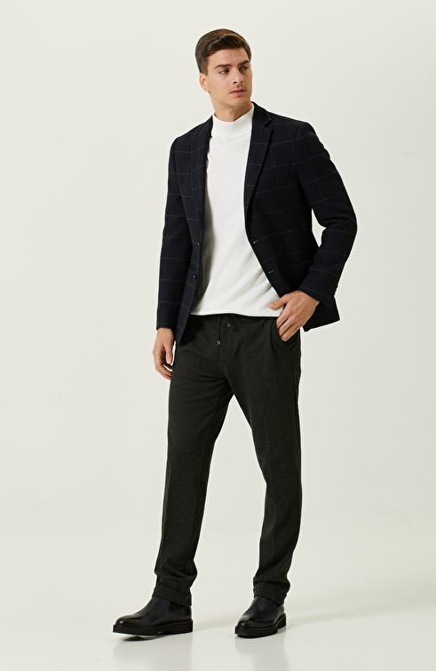 Navy Blue Wool Jacket