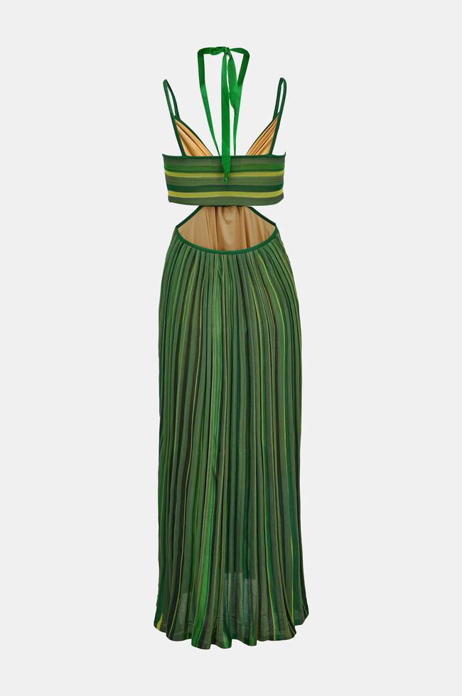 Vakko GREEN HANGING LONG DRESS