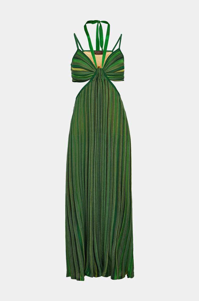 Vakko GREEN HANGING LONG DRESS