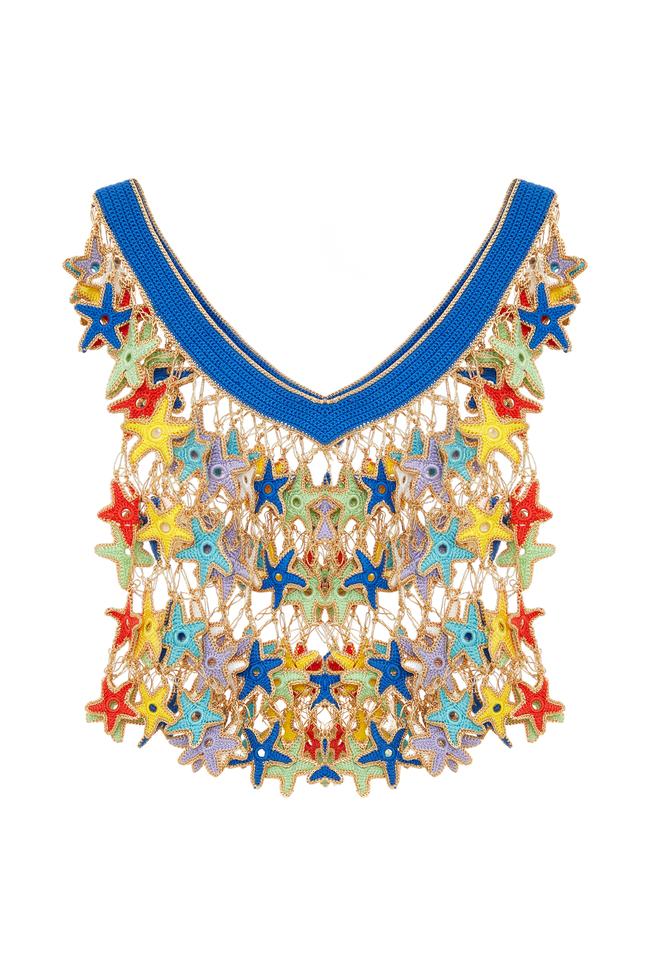 My Beachy Side Emily In Paris COLORED STAR DETAILED BLOUSE