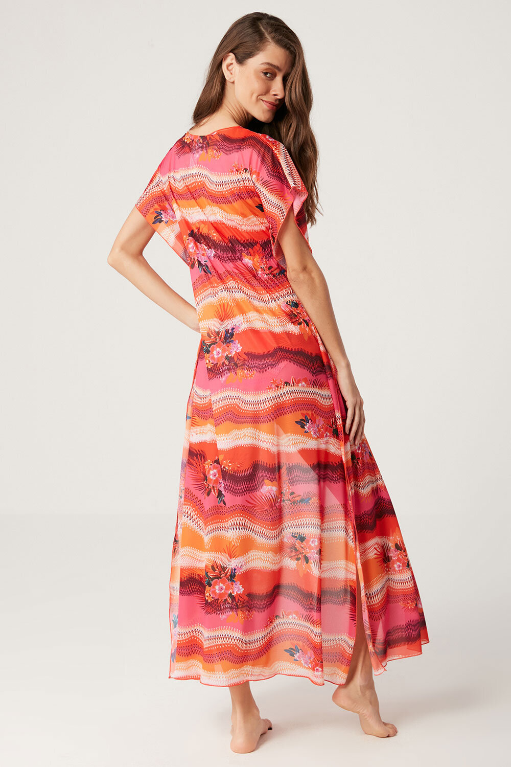 Valeo Wave Pattern Long Dress