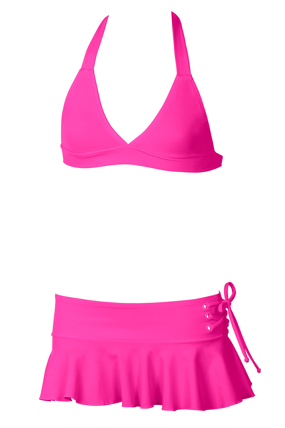 Loly Neon Color Childrens Skirt Bikini Set