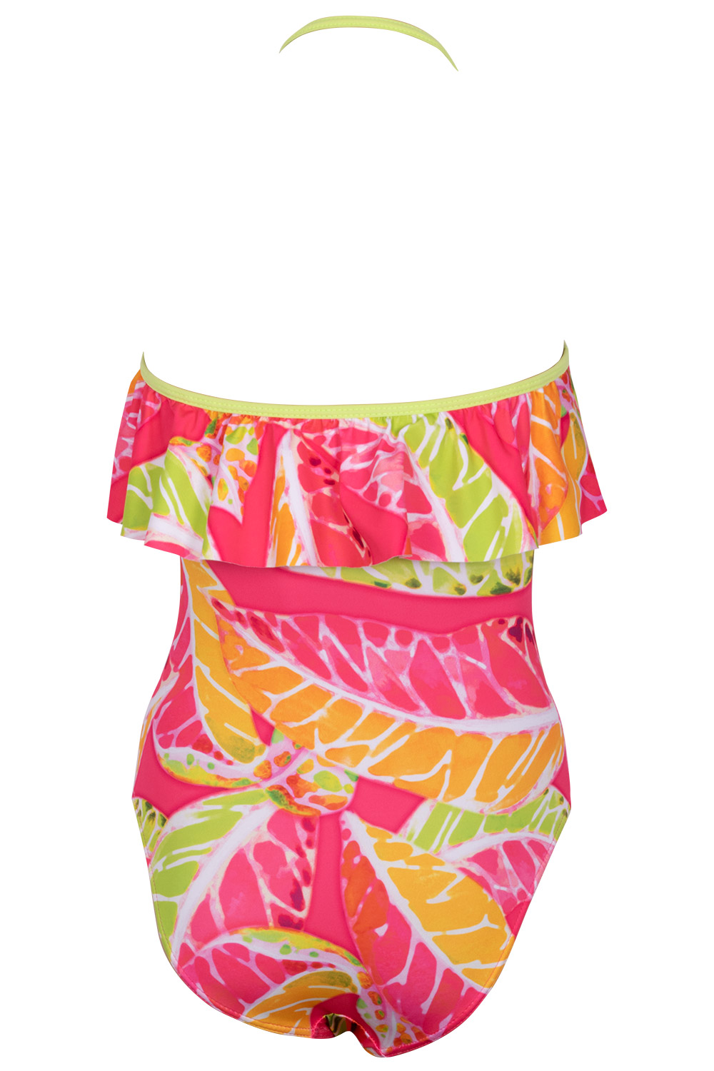 Mandy Pink Patterned Strapless Kids Swimsuit