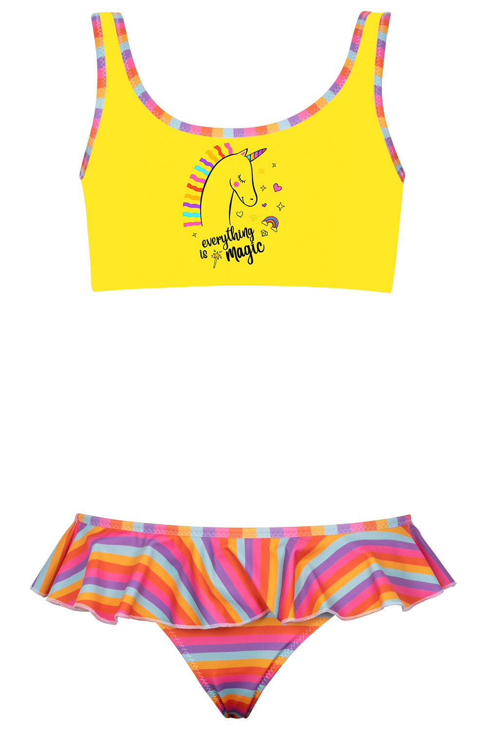 Magic ÇLine Unicorn Printed ÇKids Bikini