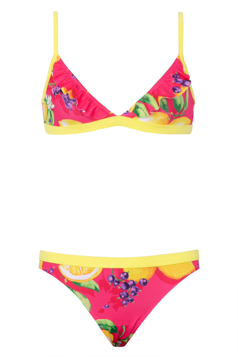 Grape Lemon Pattern Girls Kids Bikini Set