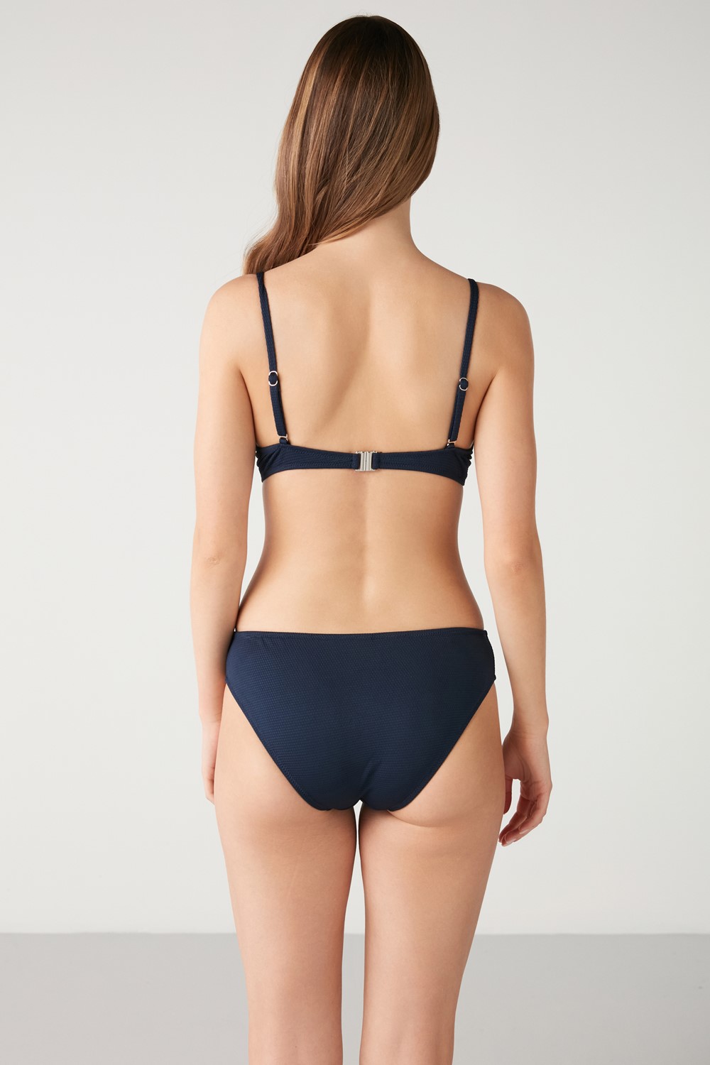 Akatri Textured Straight Color Backed Bikini