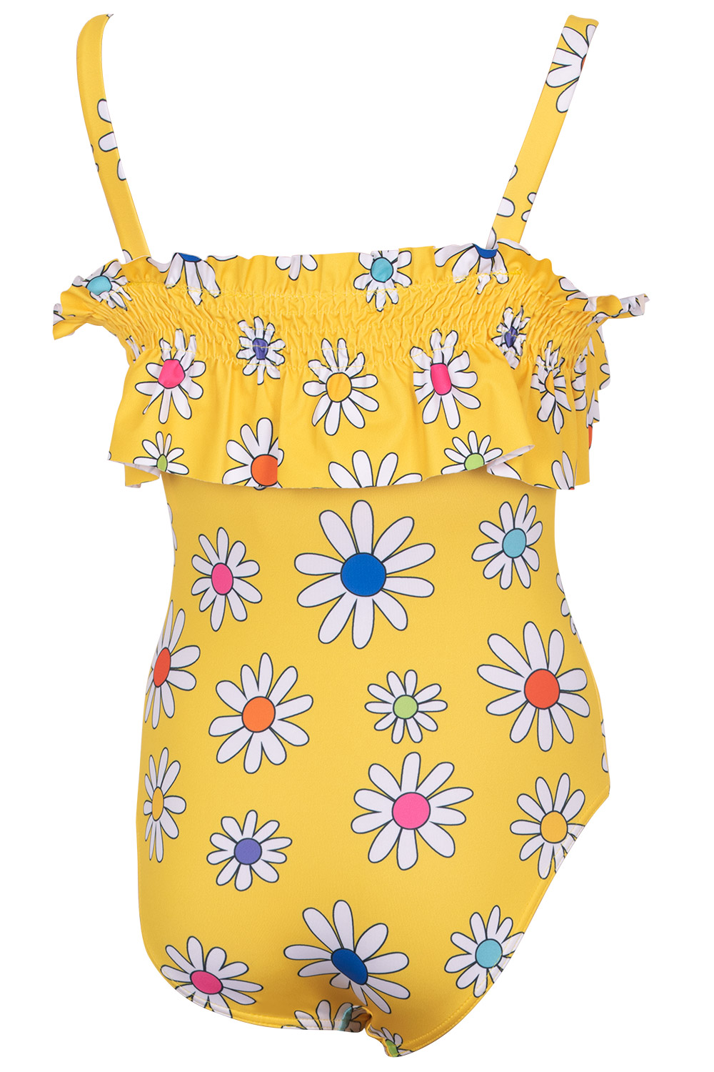 Daisy Patterned Strapless Girls Kids Swimwear