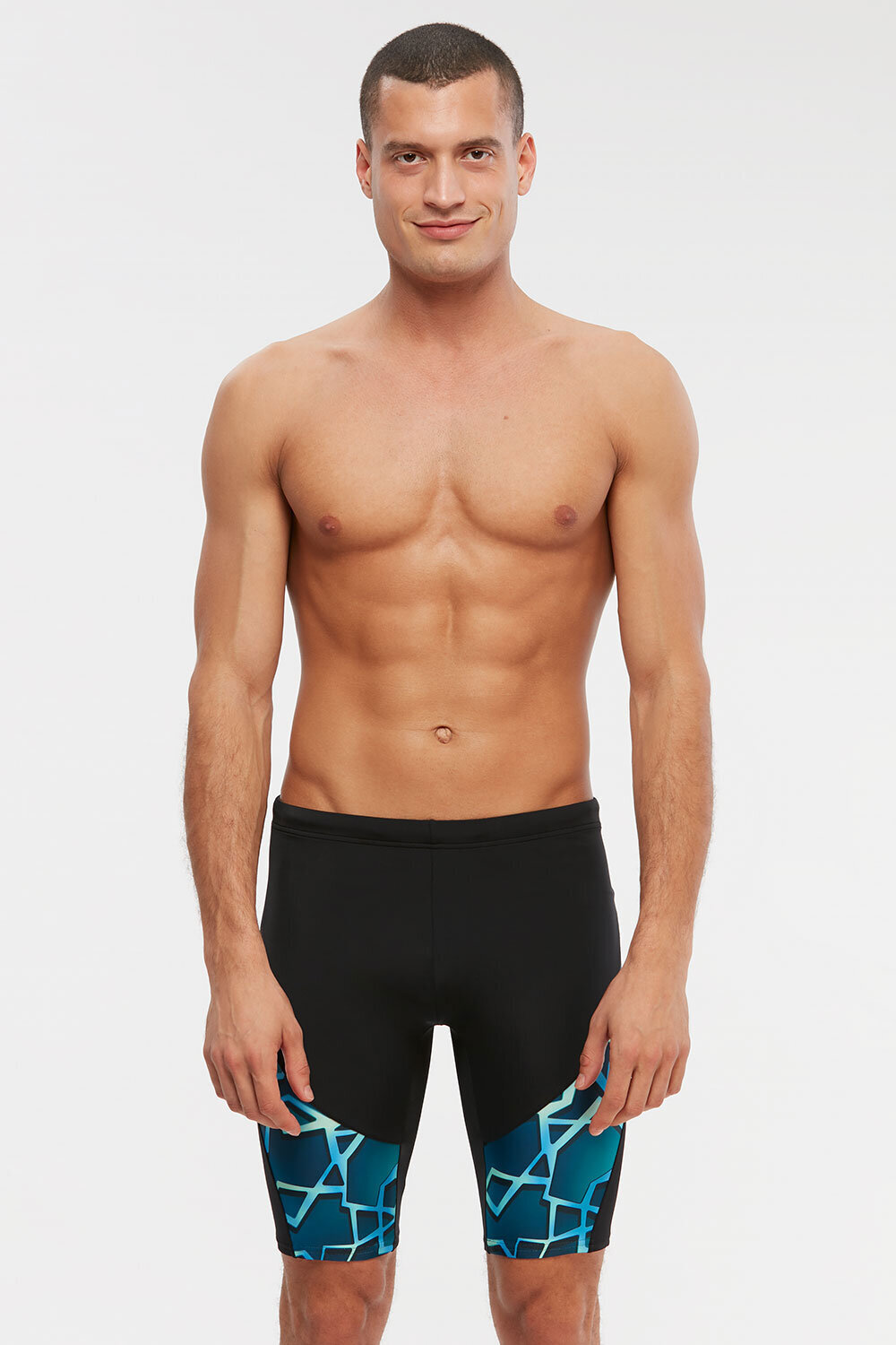 Rower Contrast Pattern Cycling Shorts