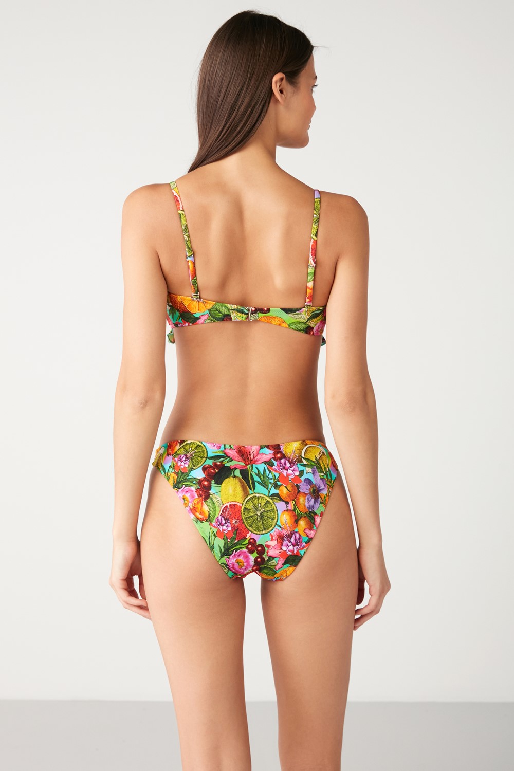 Lemona Fruit Patterned Frilly Bikini