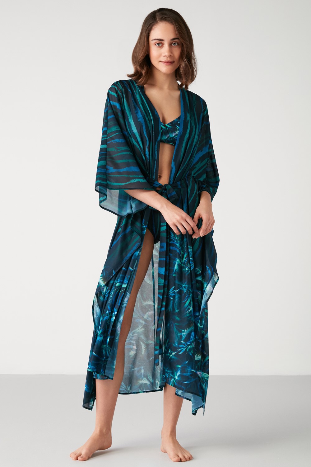 Valgu Leaf Patterned Long Dress