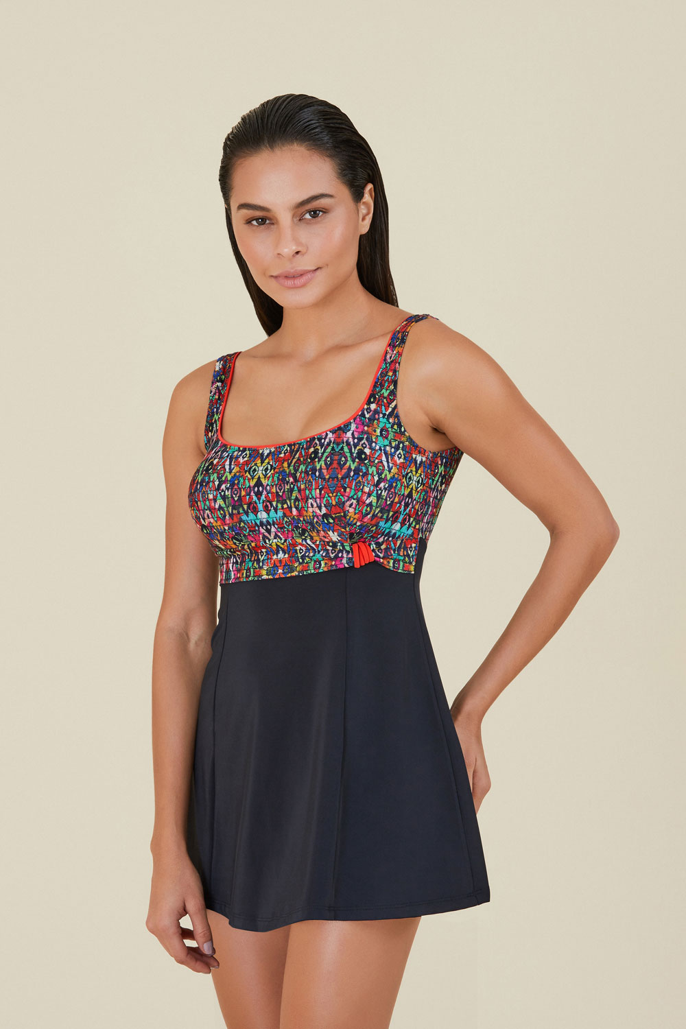 Eldora Patterned Dress Swimsuit