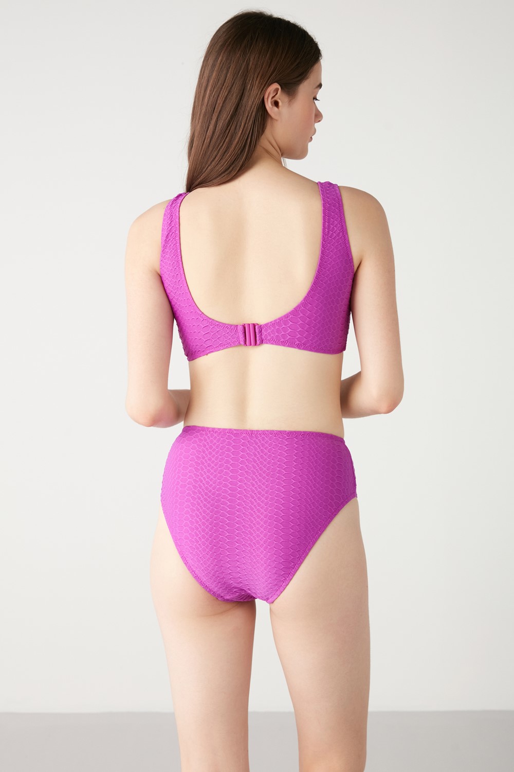 Lara Self-Textured Solid Color Bikini