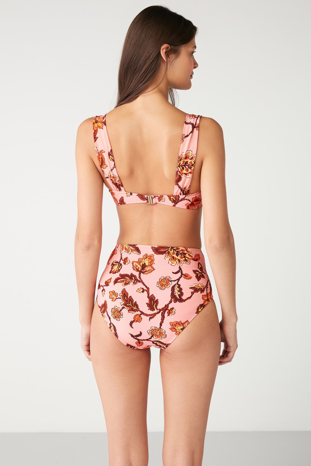 Candy Patterned Draped Bottom Bikini