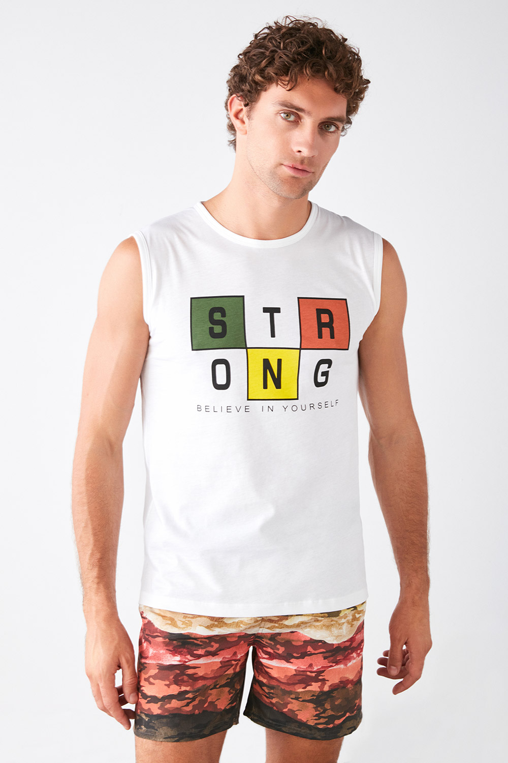 Strong Önü Printed Singlet