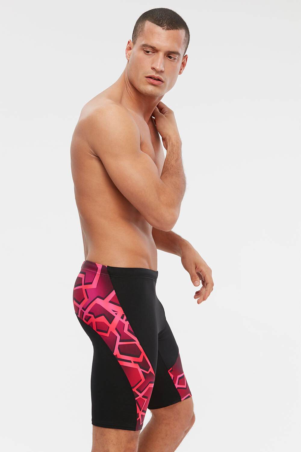 Rower Contrast Pattern Cycling Shorts