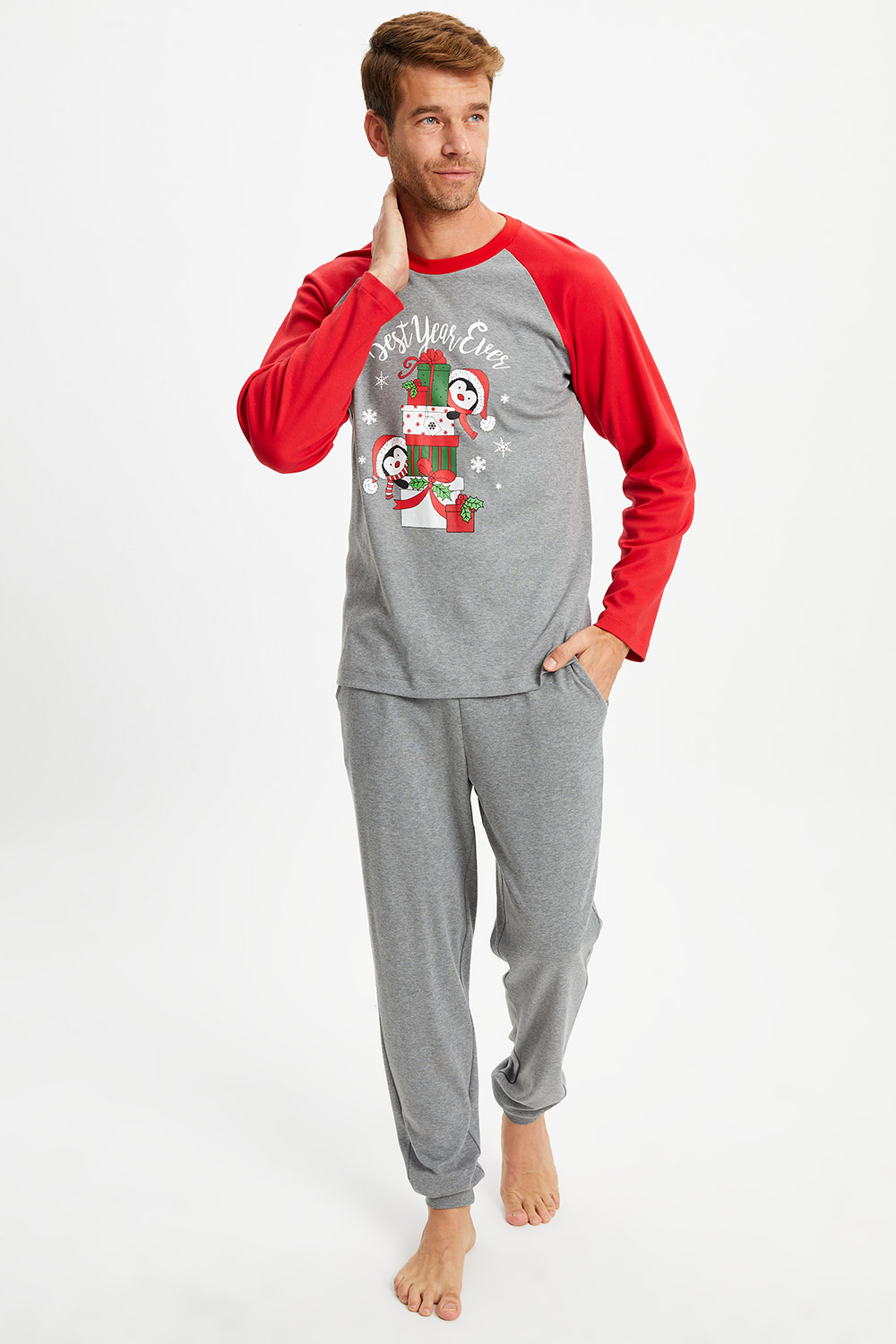 Ever Penguin Printed Men's Pajamas Set