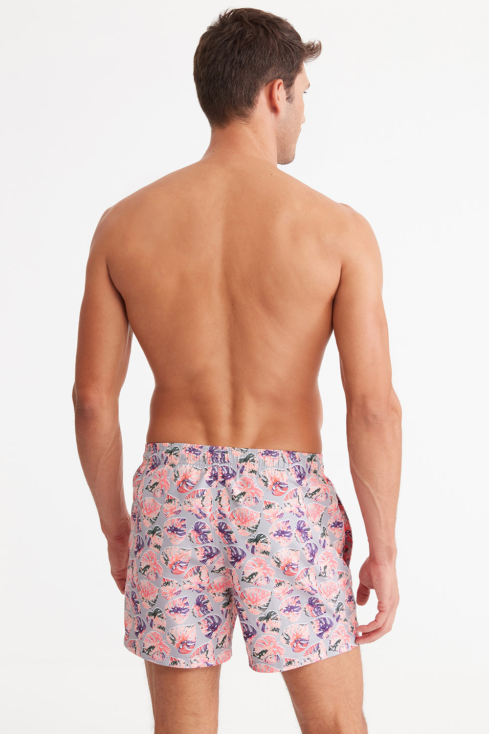 Frond Leaf Patterned Marine Shorts