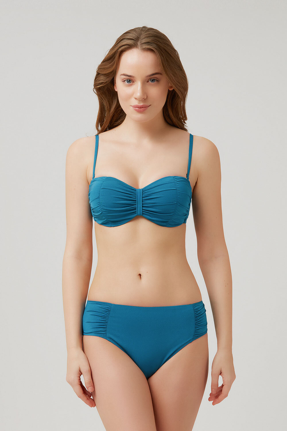 Arel Deep Color Filled Strapless Bikini