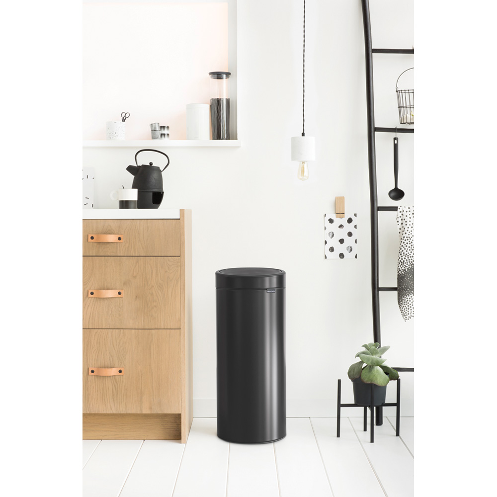 Brabantia Matt Black New 30 Lt Touchscreen Trash Bin