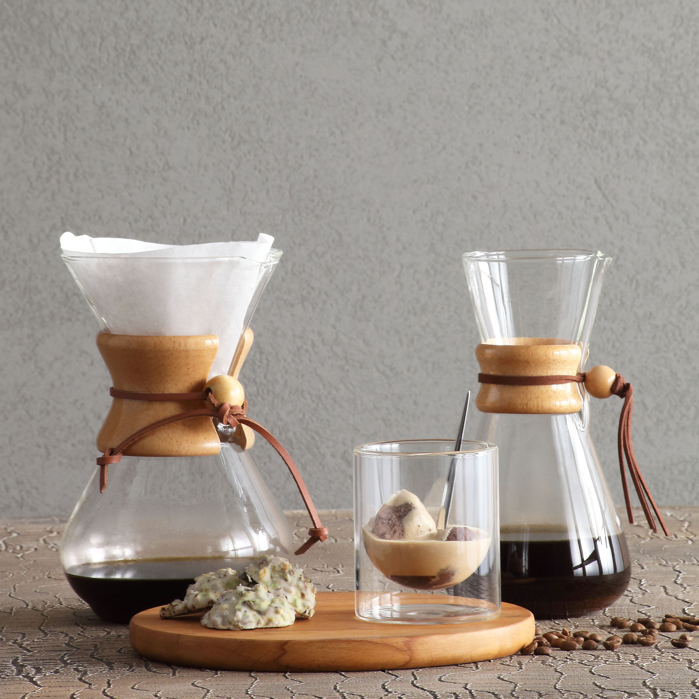 Jumbo Glory Glass Coffee Brewing With Wooden Apparatus 850 Ml