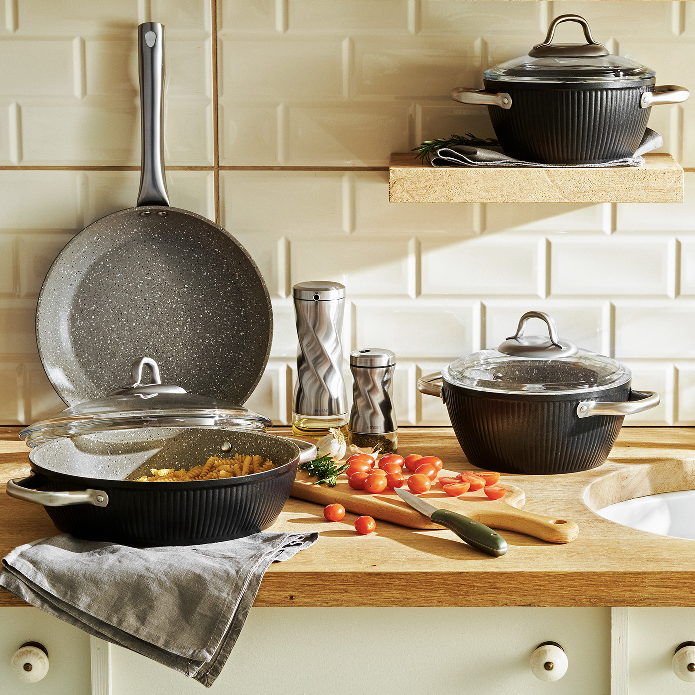 Emsan Sansa Granite Wok Pan 28 Cm