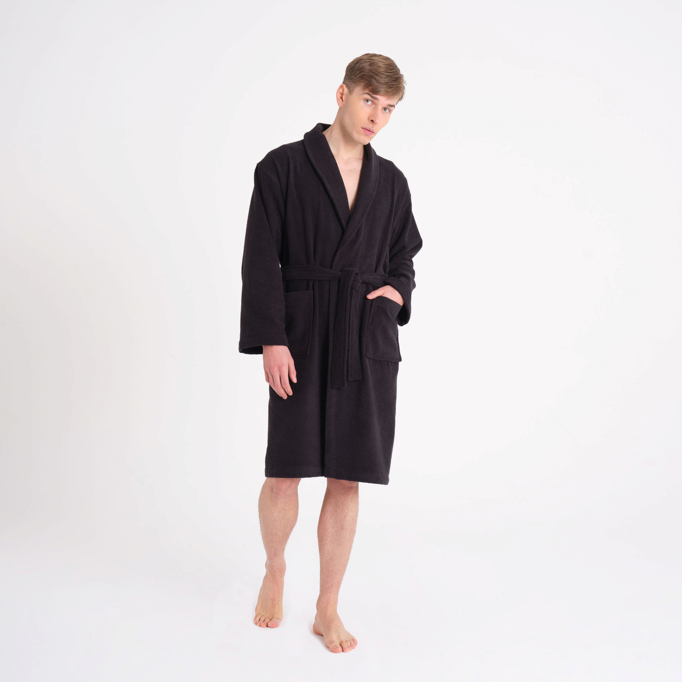 Karaca Home İstanbul Black Regular 100% Cotton Bathrobe S/M