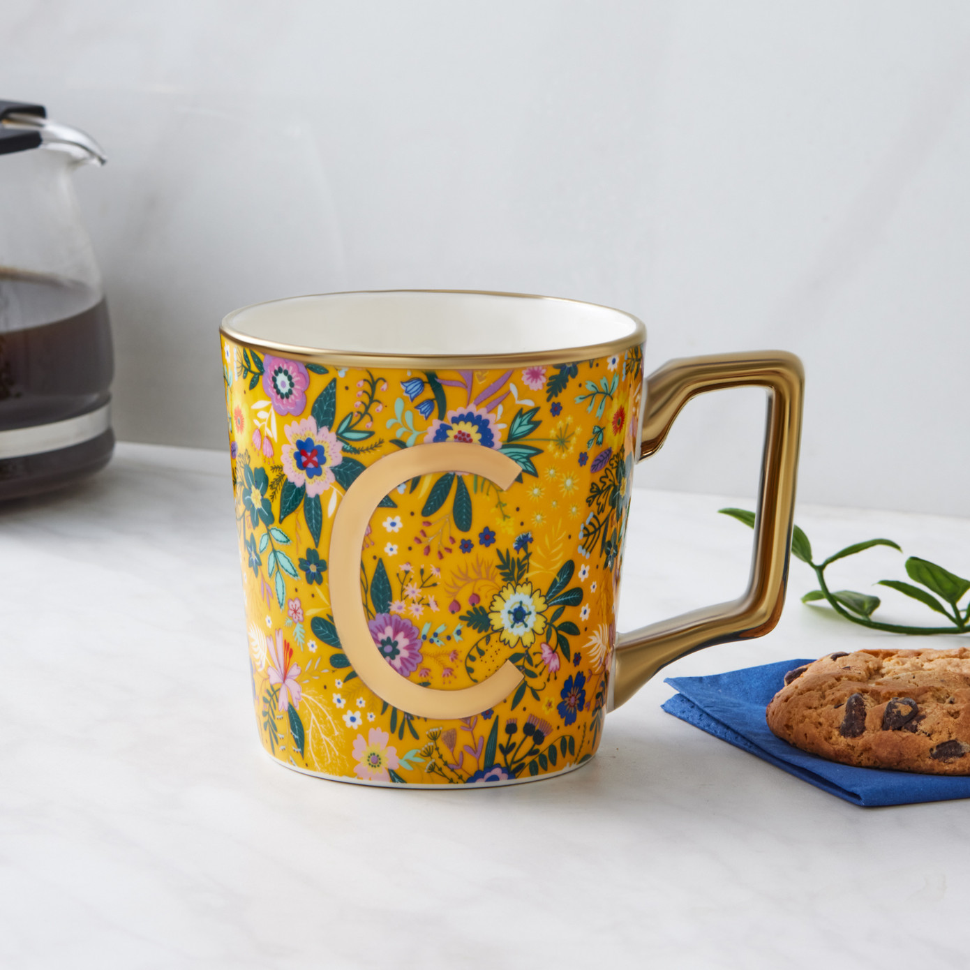 Karaca Flower C Letter Mug 350 Ml