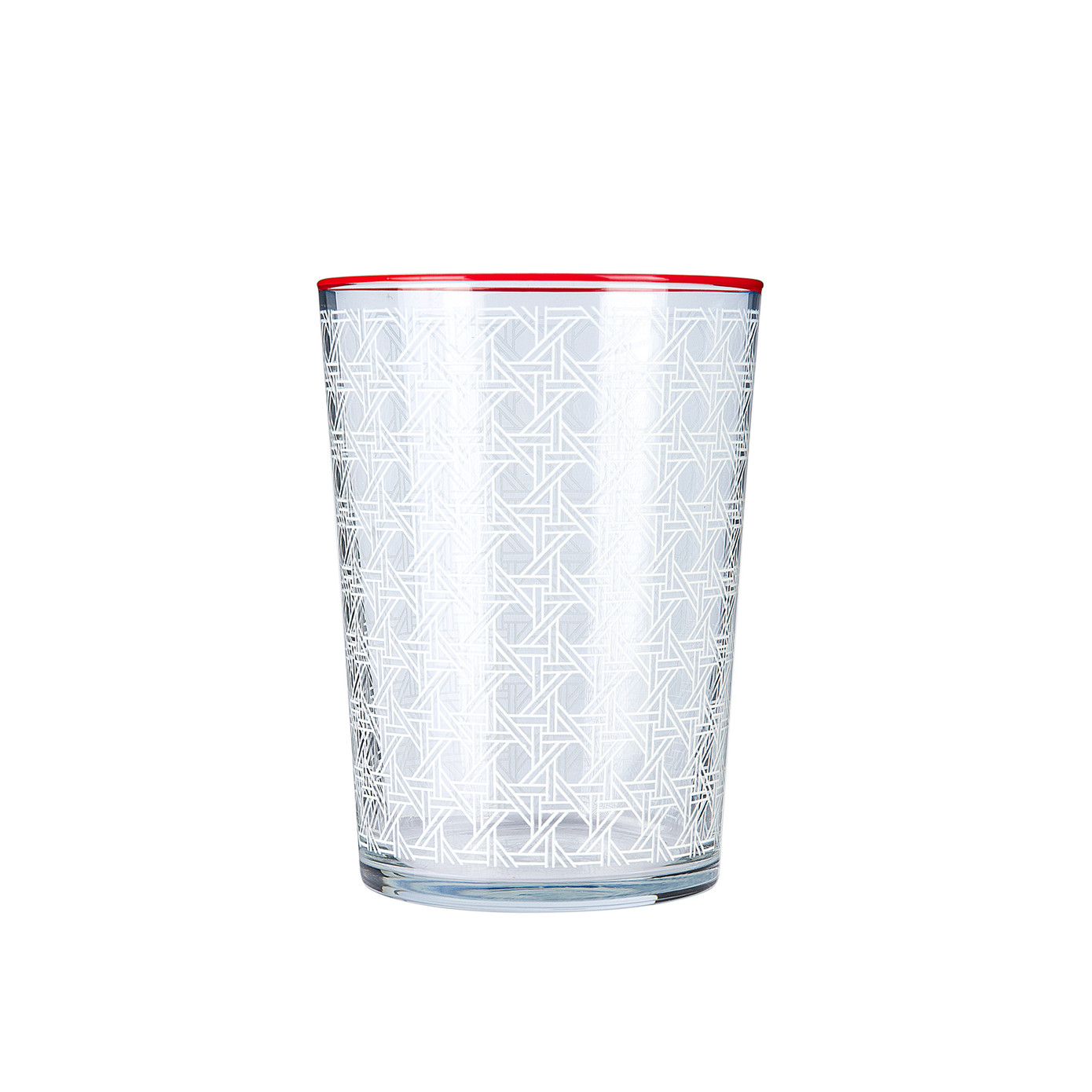 Karaca Blanco Water Glass Red