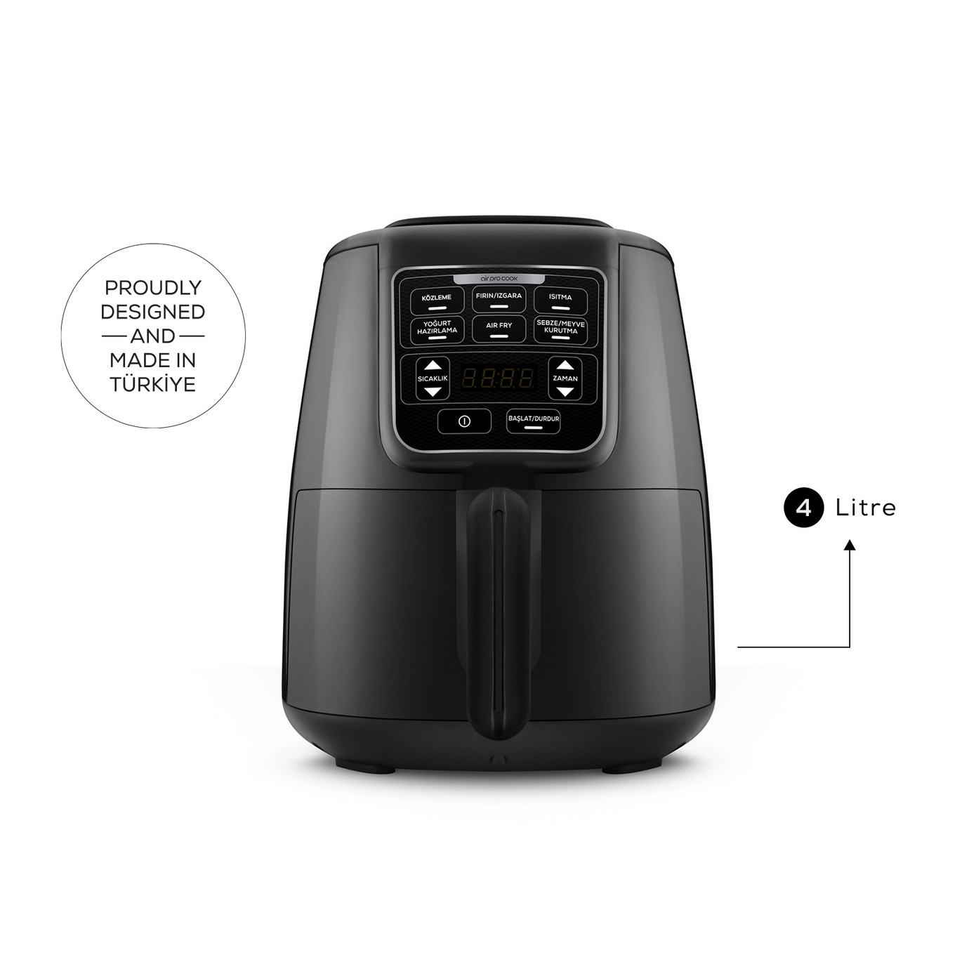 Karaca Air Pro Cook Ember XL Airfryer Black Shine