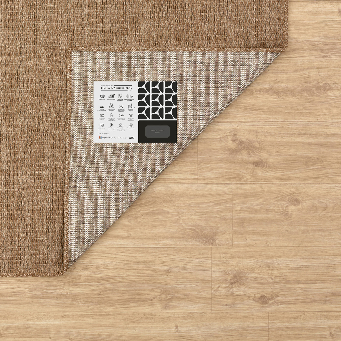 Cashmere Carpet 7/24 Rug Jute Nero 80x150 Cm