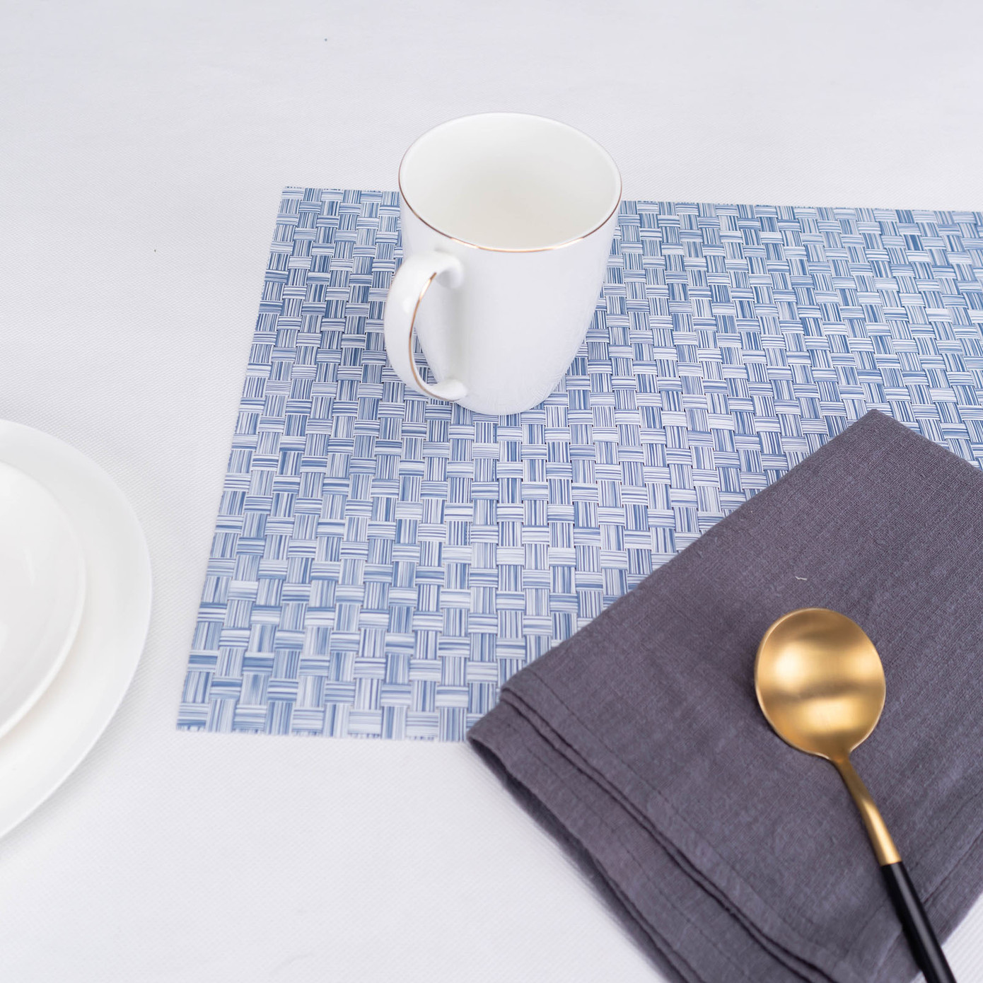 Karaca Home Baldwin Dark Blue 2-Piece Placemat Set