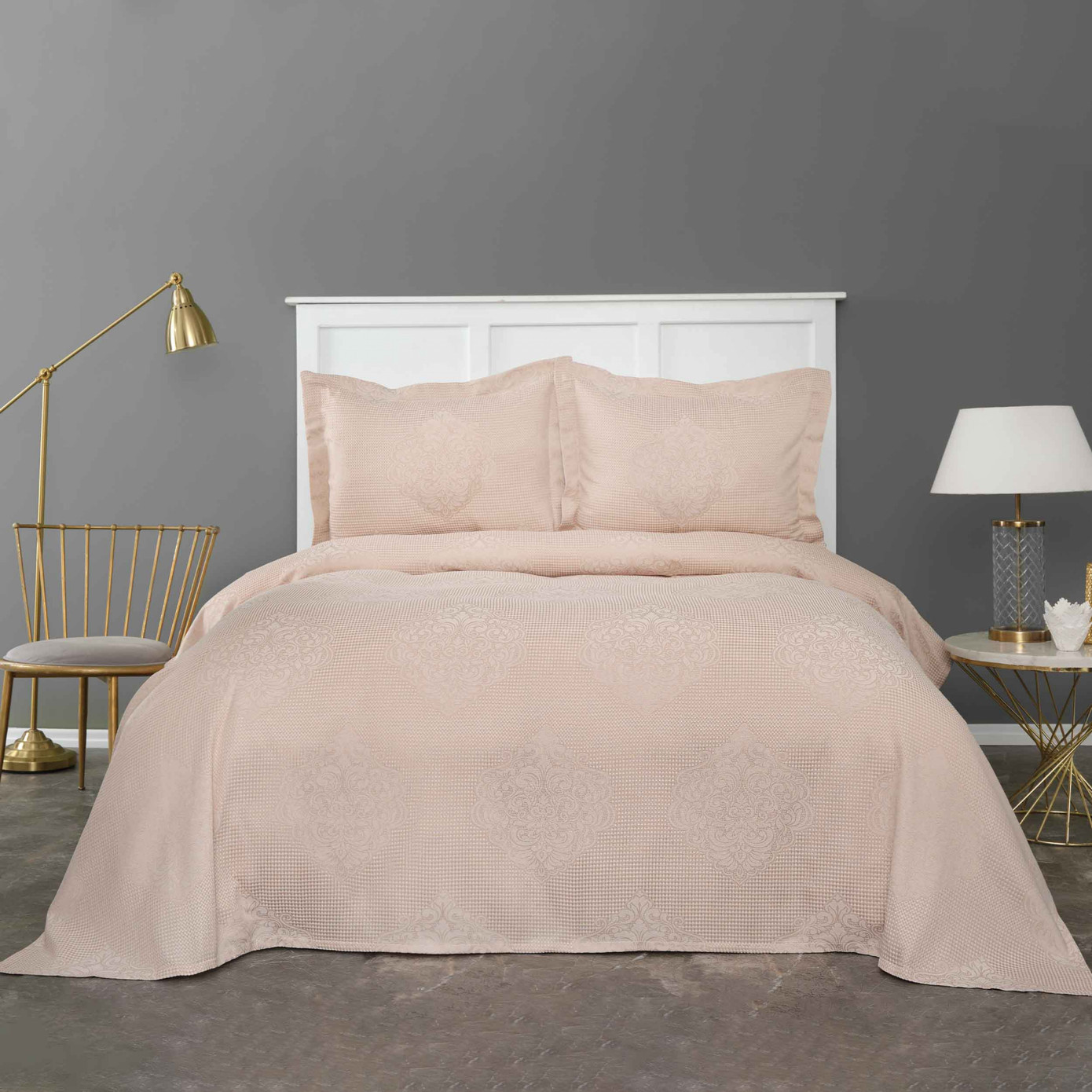 Karaca Home Amelie Beige Double Bedspread Set