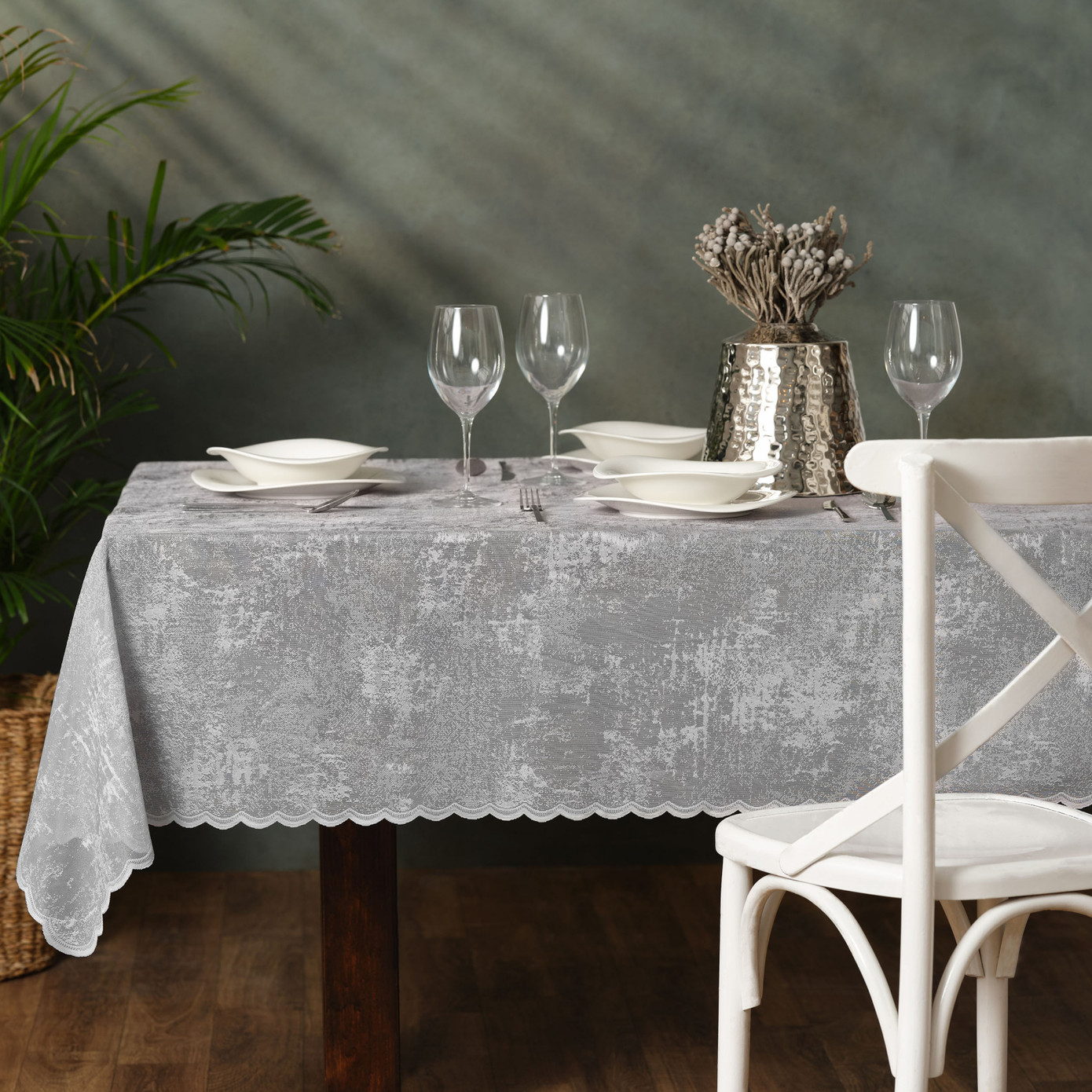 Karaca Home Recycle Gray Table Cloth 145x200 Cm