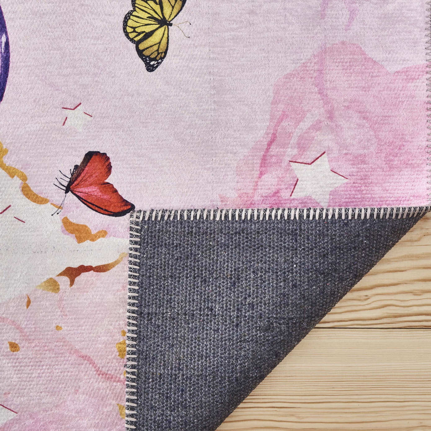 Cashmere Carpet Decorative Art Kids/Teen ButterFly Glam 80x150 Cm