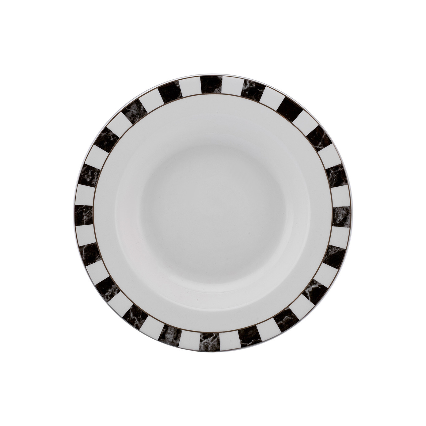 Karaca Checkered Porcelain Deep Plate 22 Cm