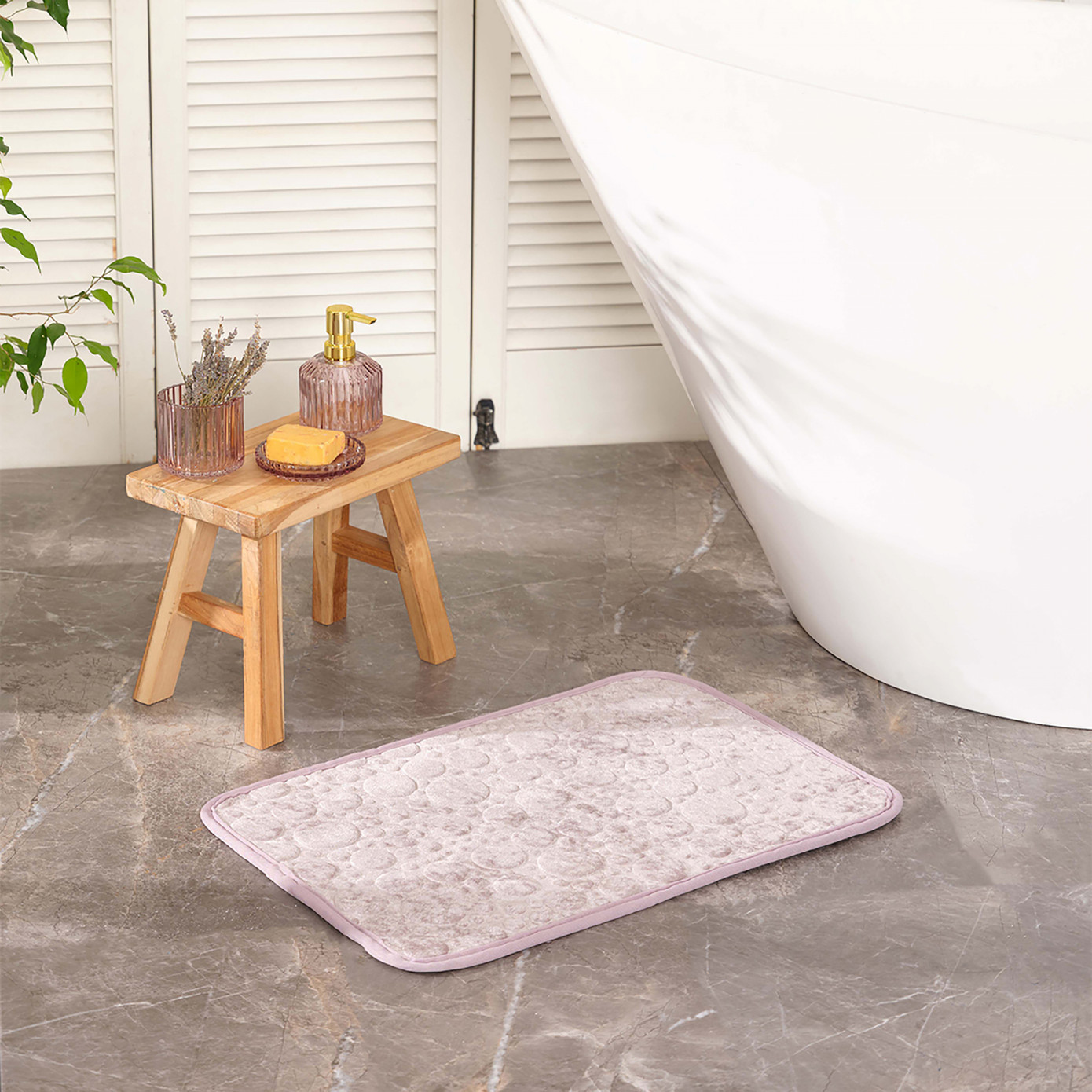 Sarah Anderson Pam Lilac Bath Mat 40x60 Cm