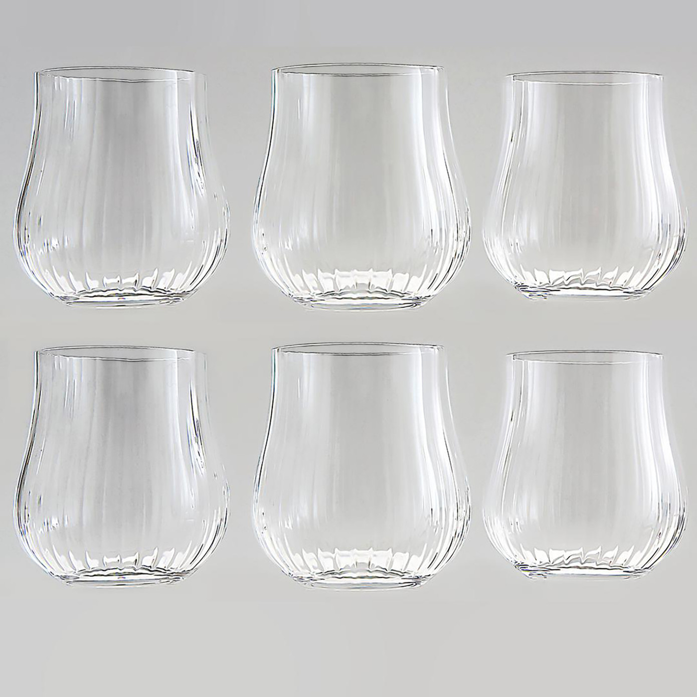 Jumbo Tulipa Tumbler Set Of 6 Optic Glasses 350 Ml