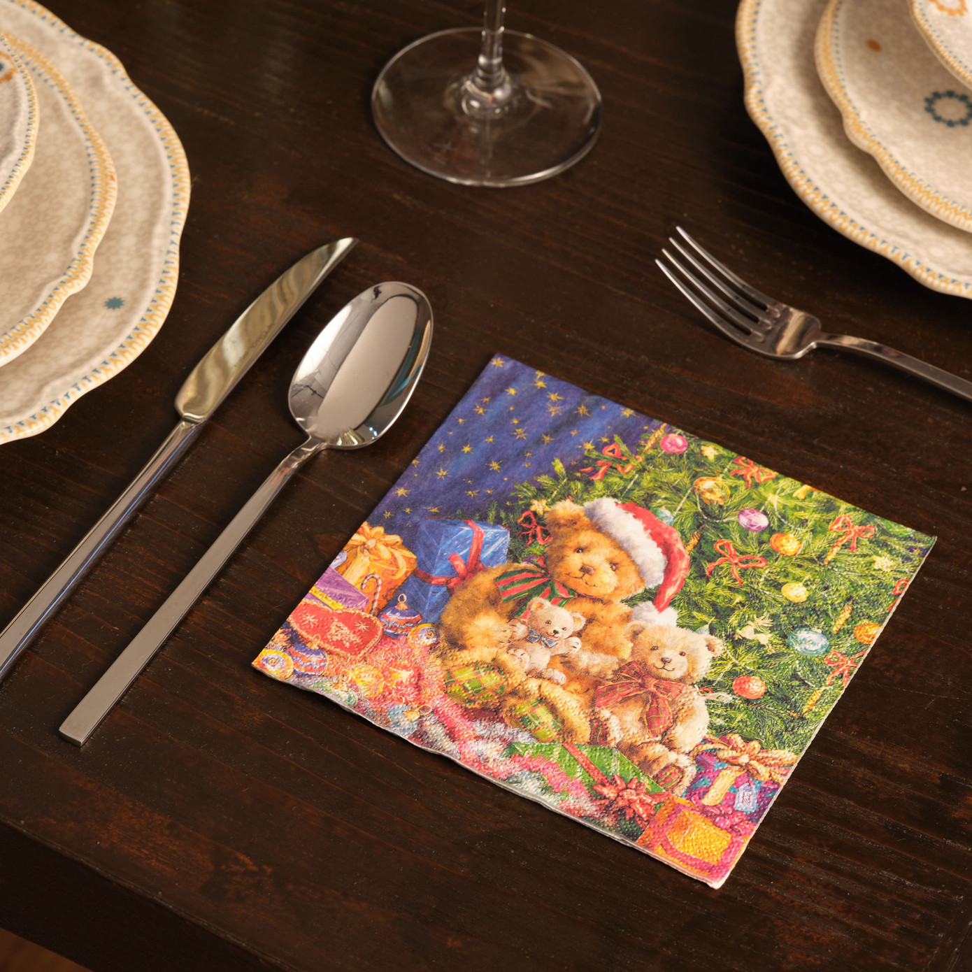 Karaca Home New Year Mas Bears Paper Napkin